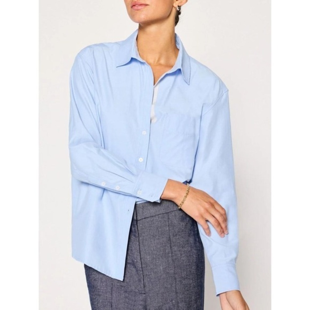 Brochu Walker Light Blue Button Down Shirt JCP3888 Large Pocket Long Sleeve